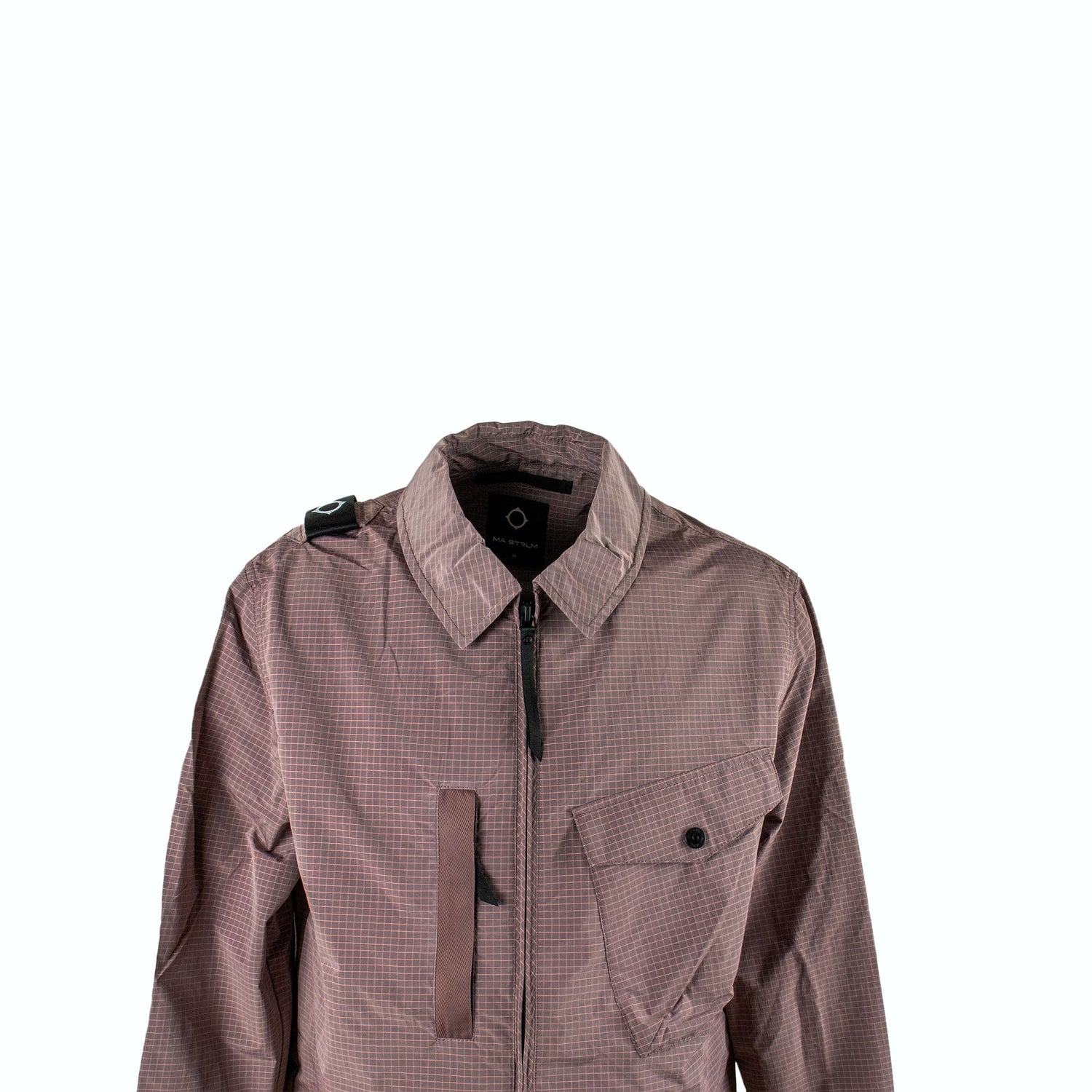 Ma.Strum Nylon Grid Overshirt Mud Pink - newblack45