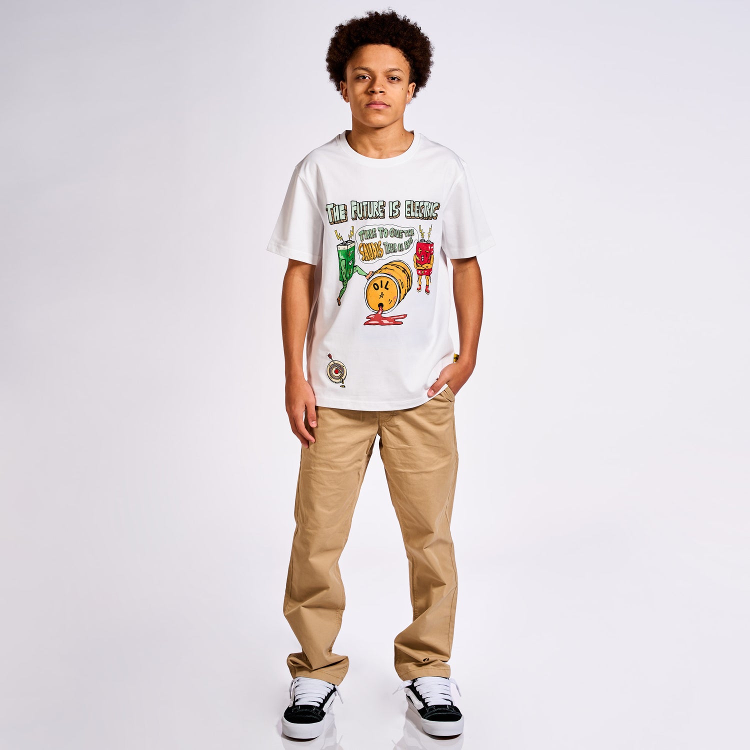 Allmosst Future is Electric Graphic T-shirt White - newblack45