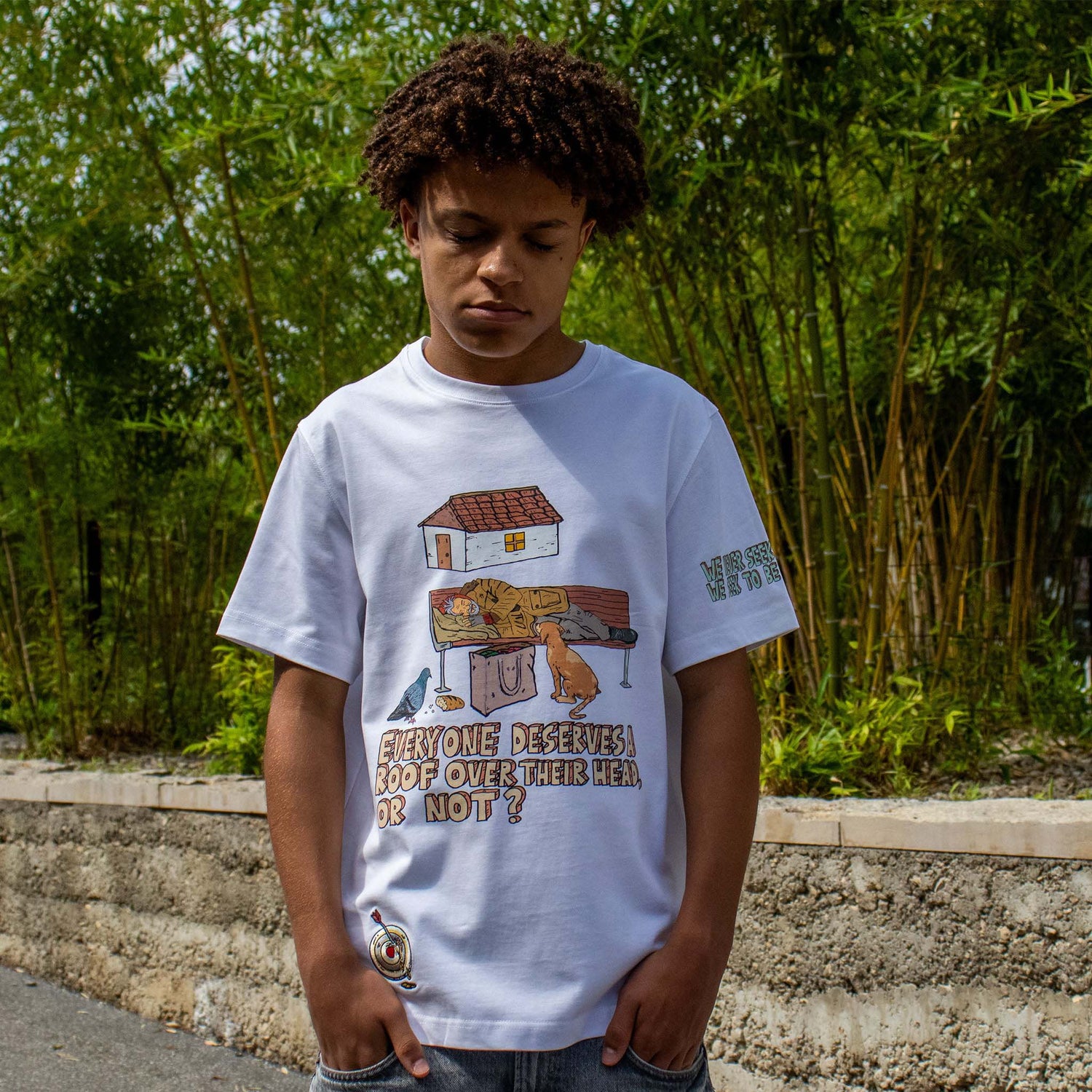 Allmosst Homeless Graphic T-shirt White - newblack45