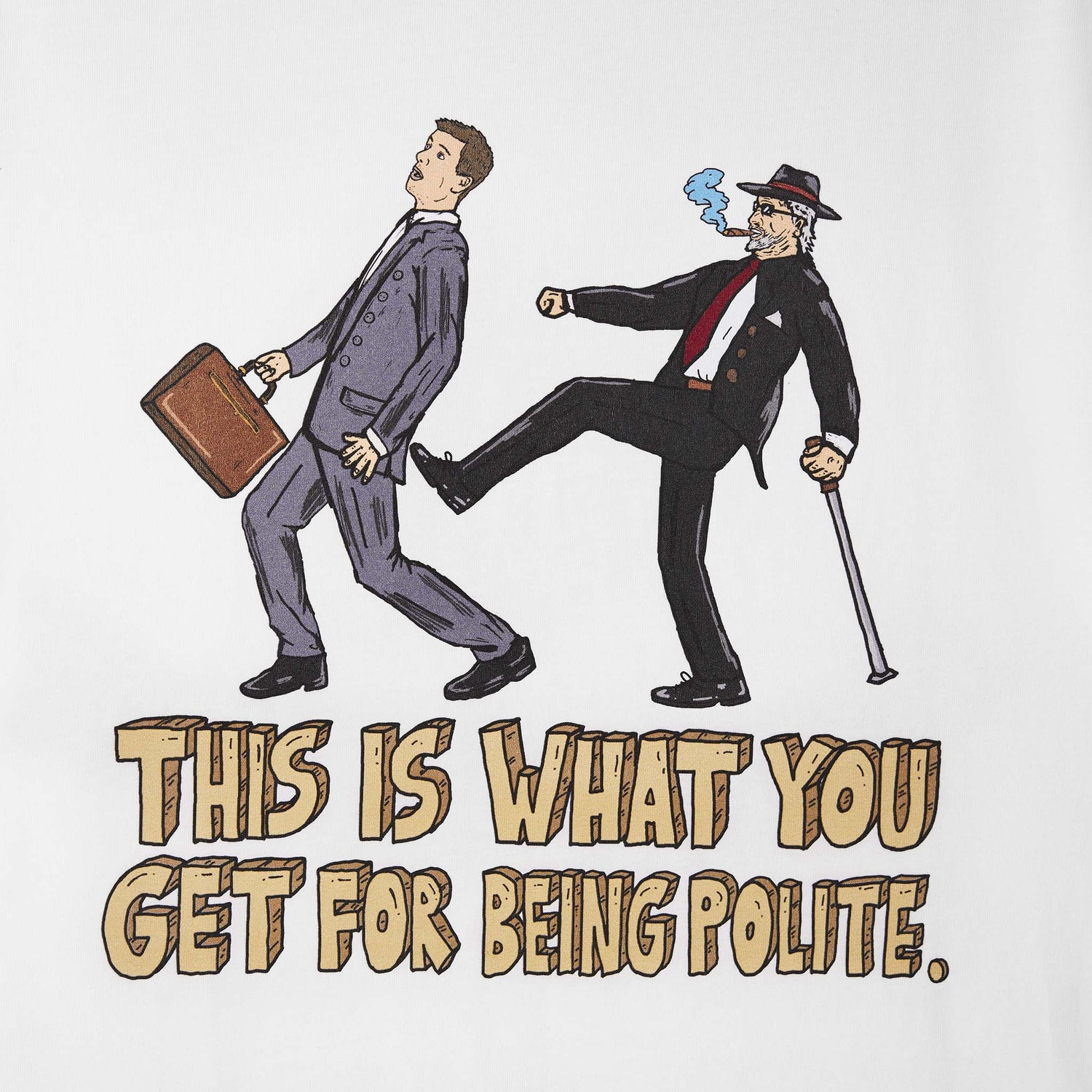 Allmosst Polite Graphic T-Shirt White - newblack45