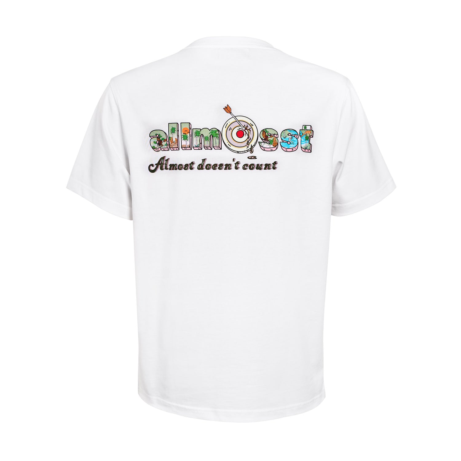 Allmosst State of Mind Graphic White T-shirt. Product image back view on a white background  