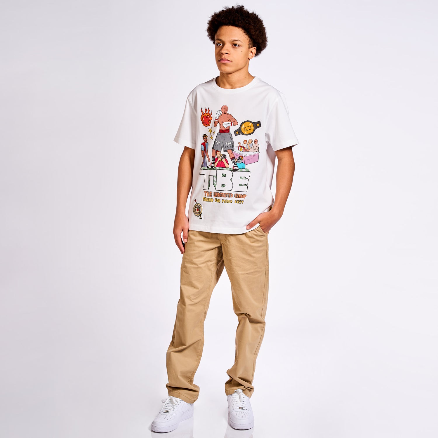 Allmosst Undefeated Champ Graphic T-shirt White - newblack45