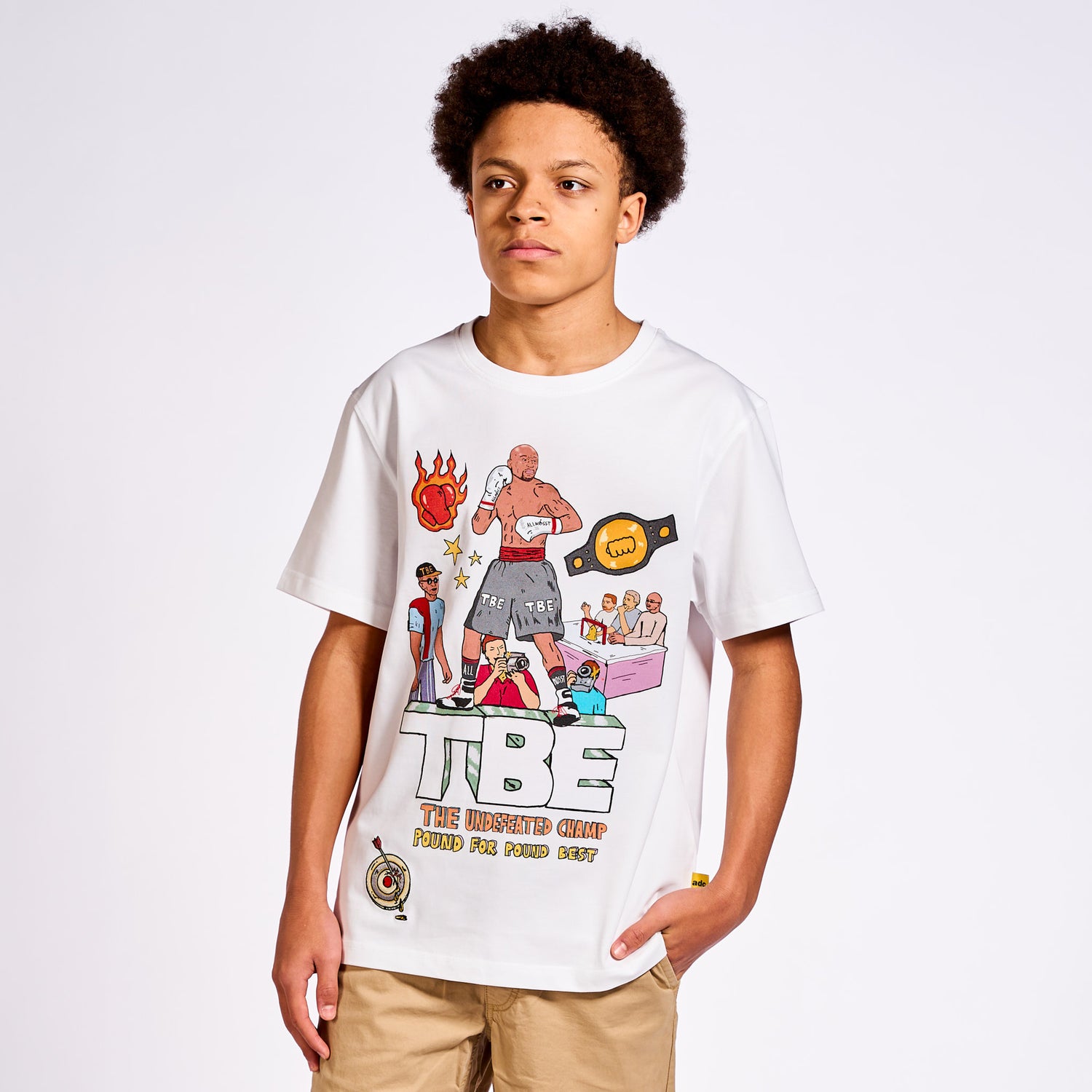 Allmosst Undefeated Champ Graphic T-shirt White - newblack45