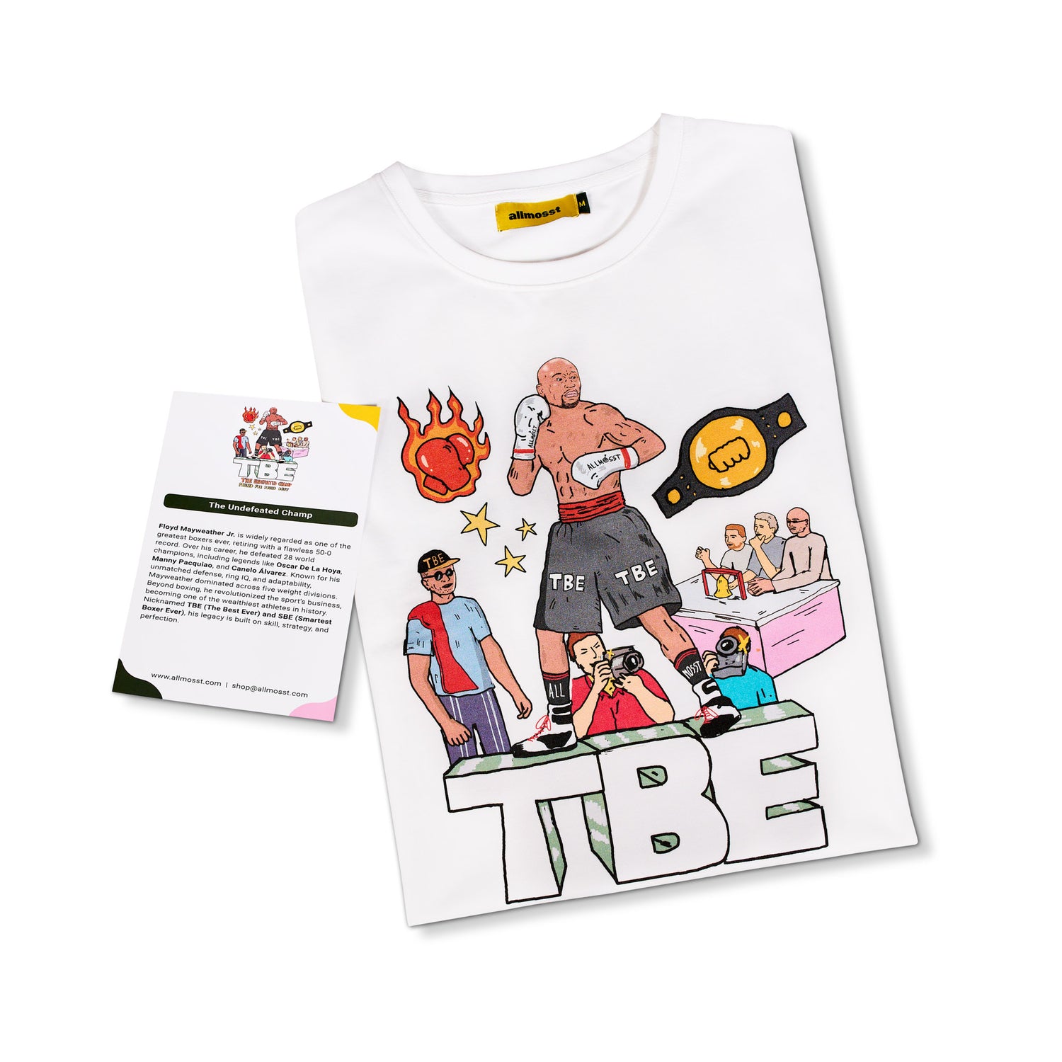 Allmosst Undefeated Champ Graphic T-shirt White - newblack45