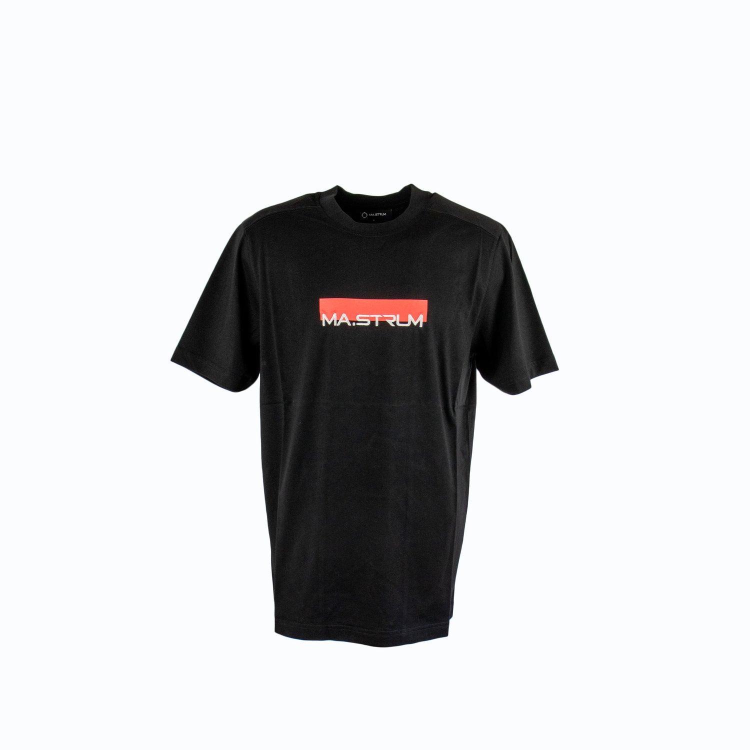 Ma.Strum Block Print Tee Black. Ma.Strum print on the front chest. 