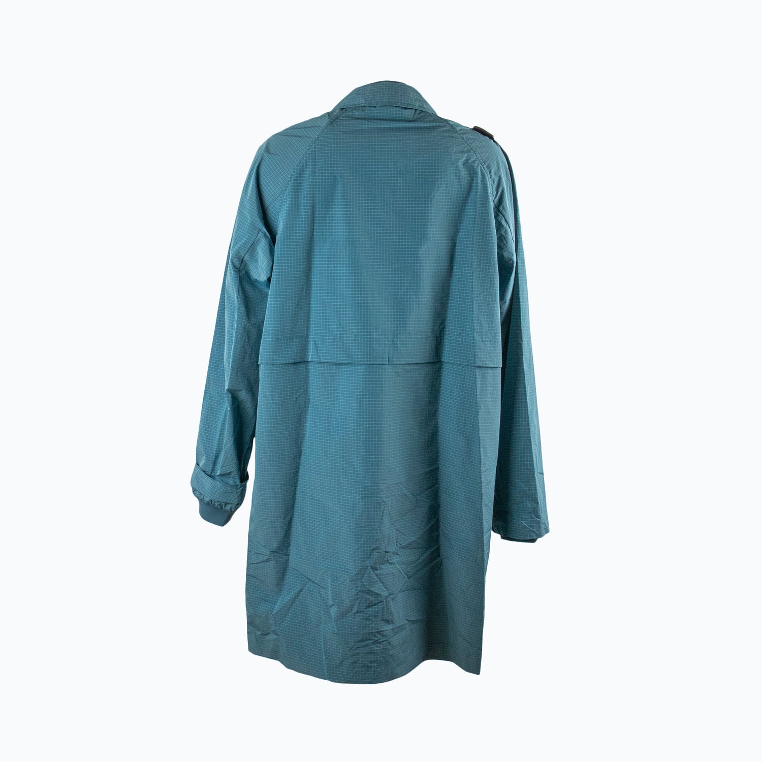 Ma.Strum raincoat, a nylon ripstop fabric in Teal color 