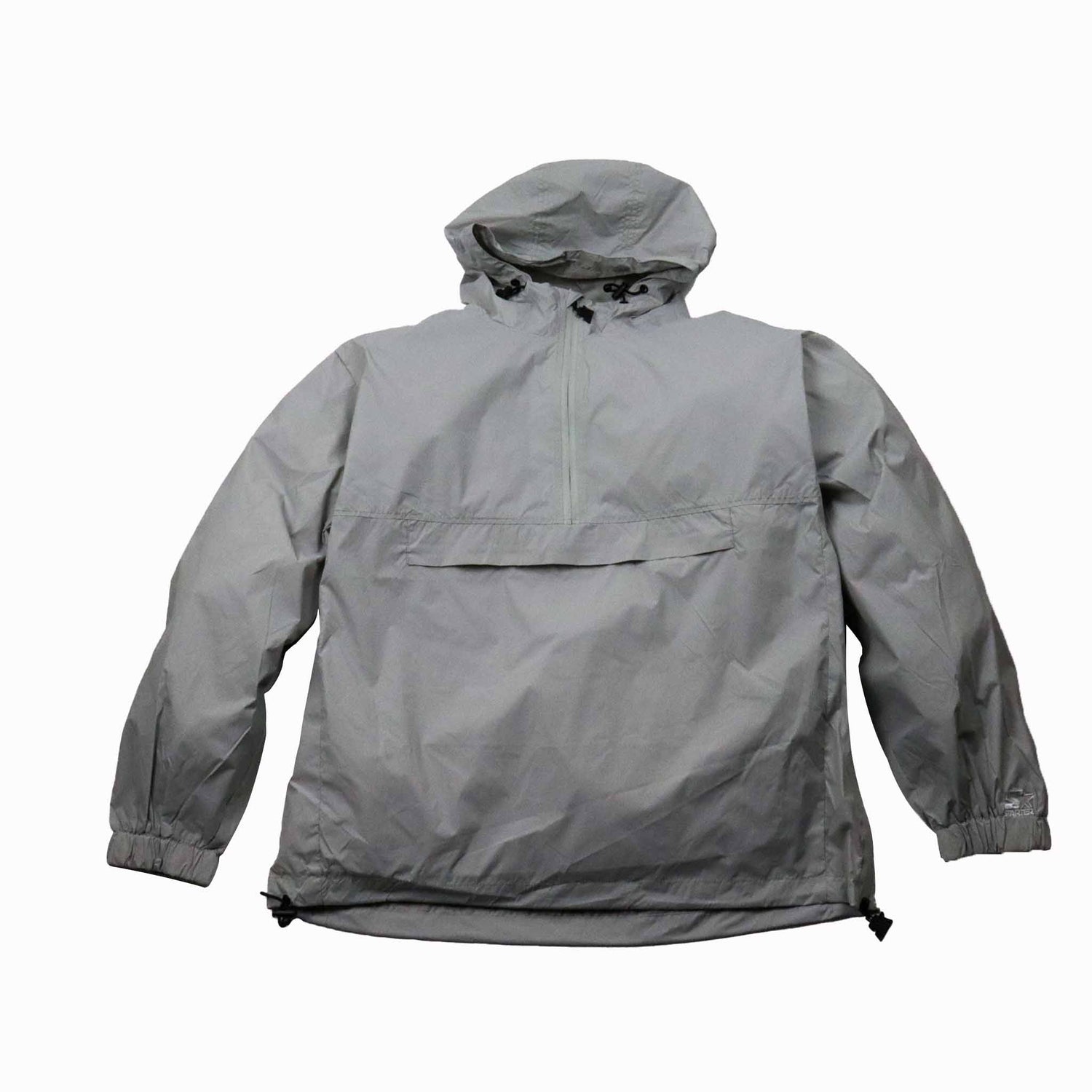 Gray hooded jacket on a white background