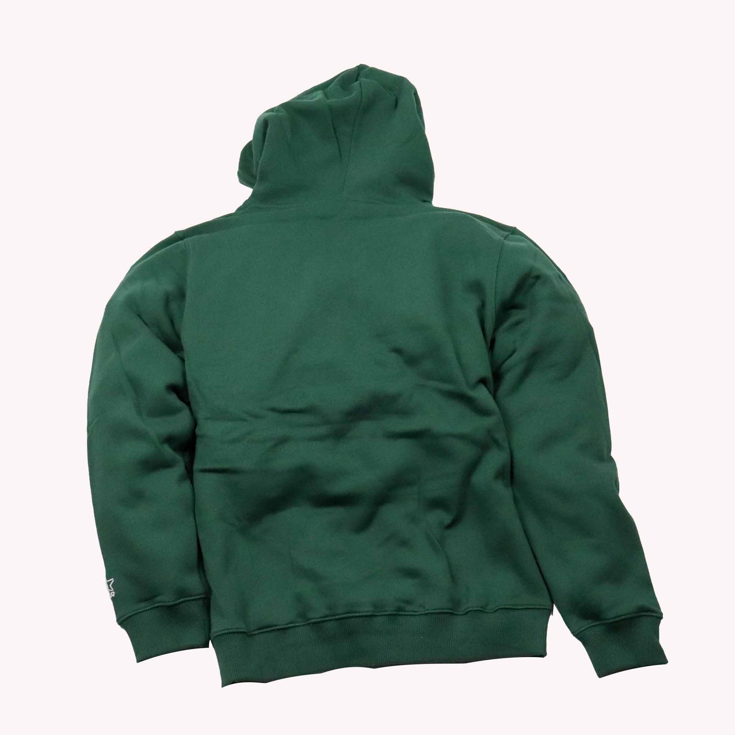 Green hoodie on a white background