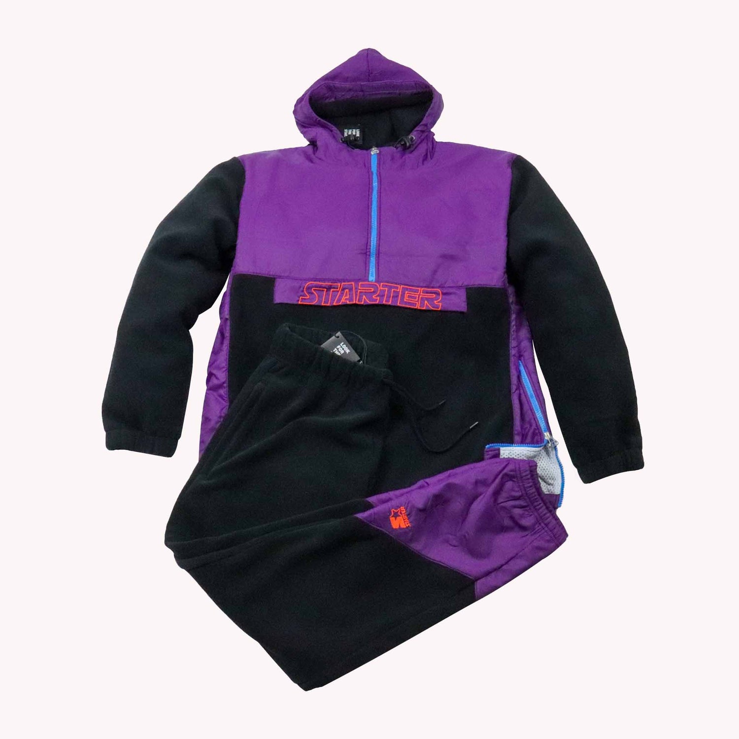 Purple and black Fleece jacket with 'Starter' logo on a white background
