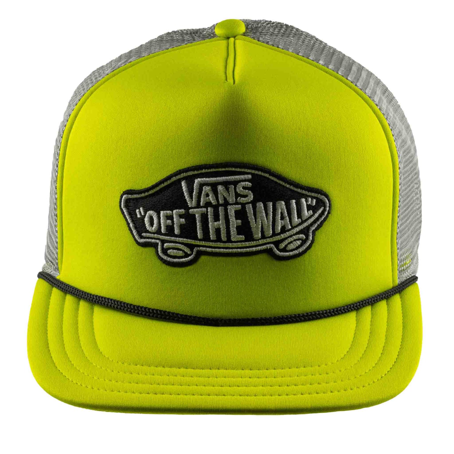 Yellow and gray cap with 'Vans Off The Wall' logo on a white background