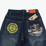 All Nations Are One Washed Denim Premium Baggy Pants